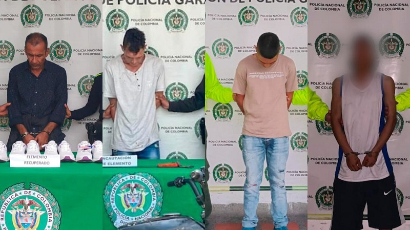 Cuatro hombres enviados a prisión por cometer hurtos en Garzón, Huila