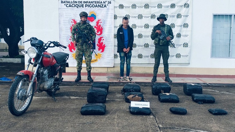 Capturado en La Plata, Huila, con 40 kilos de marihuana