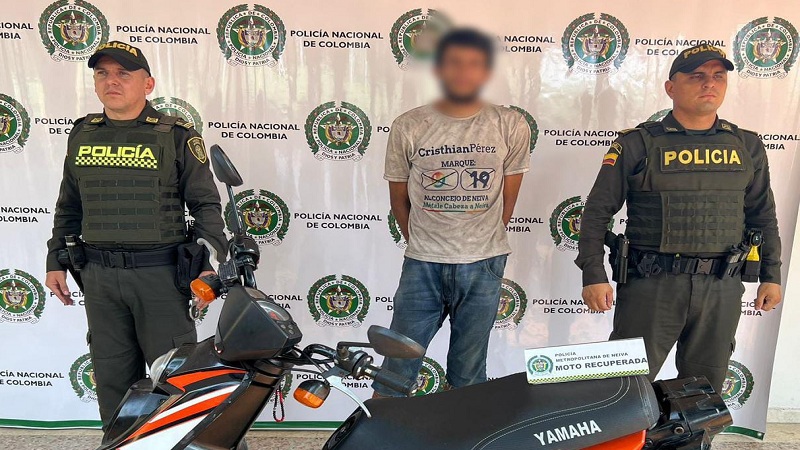 Policía detuvo a un hombre señalado del robo de una moto en Neiva