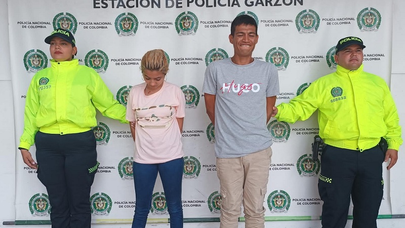 Policía del Huila capturó a dos personas condenados por tráfico de drogas en Garzón