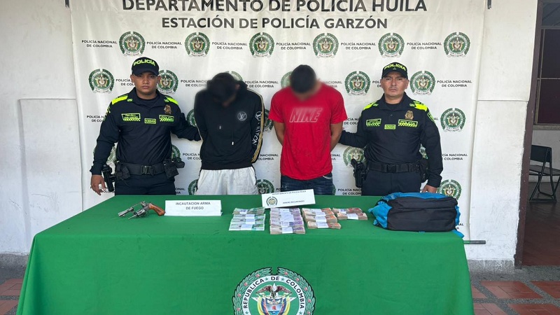 Fleteros fueron detenidos en Garzón, Huila, tras robar $73 millones