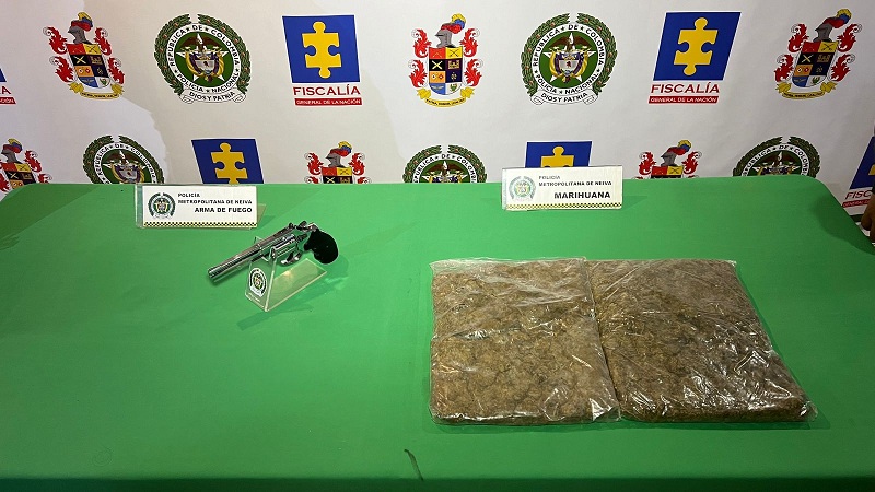 With the assistance of Police canines they discovered a firearm and narcotics in Neiva