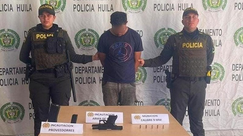 Capturado con pistola ilegal en Villavieja, Huila