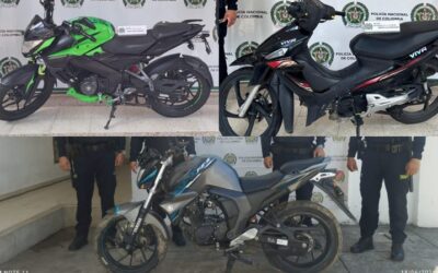Recuperan tres motocicletas robadas en Neiva y Palermo