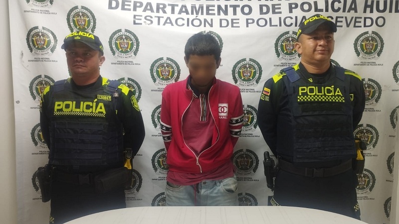 Capturado tras cometer un robo en zona rural de Acevedo, Huila