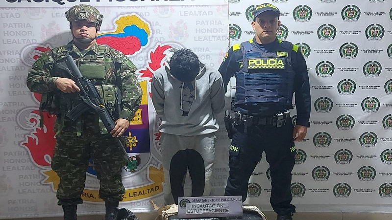 Capturado a con 28 kilos de marihuana en La Plata, Huila