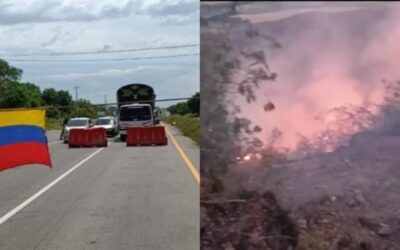 Bloqueo en la vía Aipe por incendios forestales: comunidades exigen acción inmediata