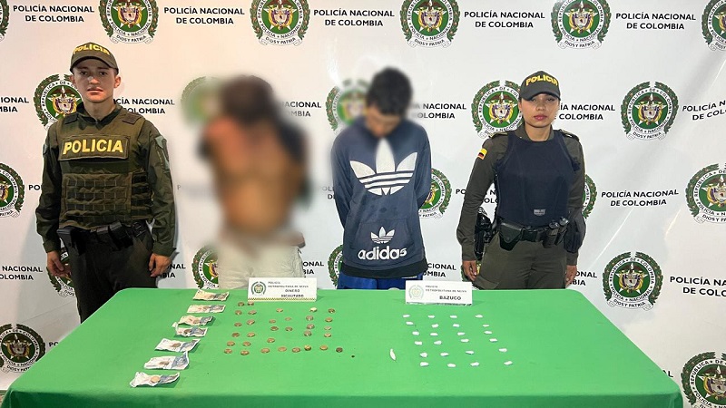 Capturaron a ‘Coraje’ y ‘Ojitos’ en Neiva por venta de estupefacientes