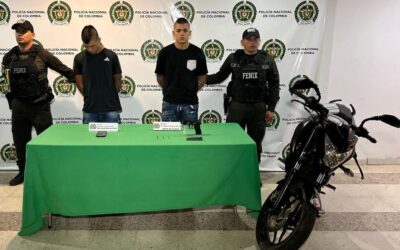 Capturados ‘Los Mellos’ en Neiva con un arma y moto con marcas falsas