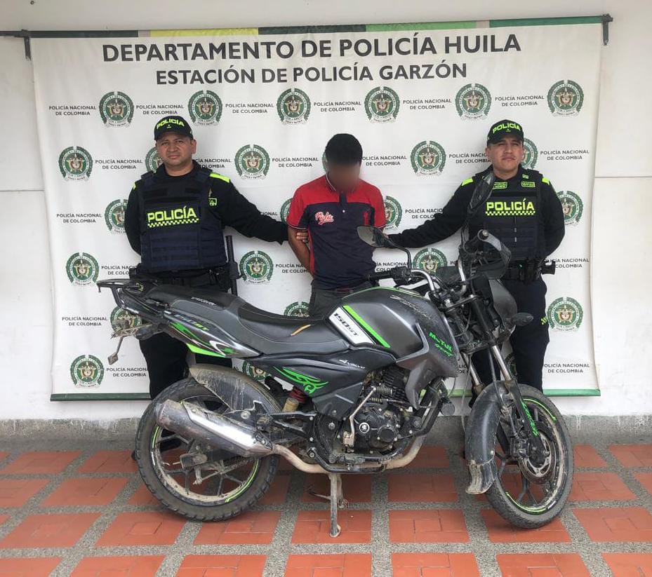 Capturado en flagrancia robándose una motocicleta en Garzón, Huila