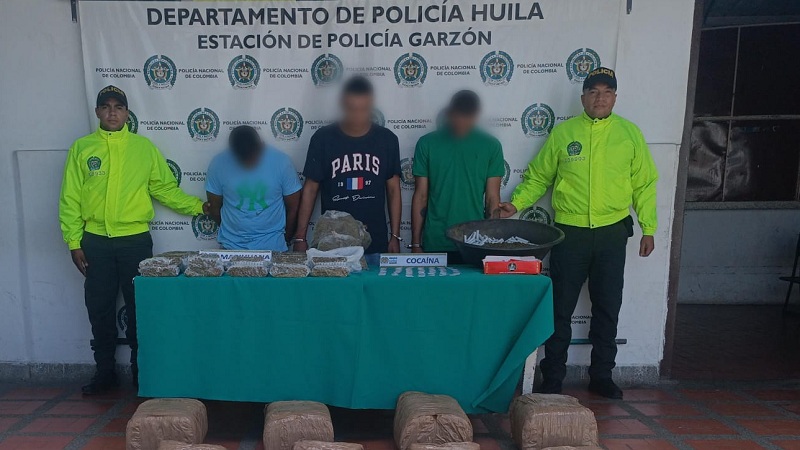 En allanamiento fueron detenidos tres hombres en Garzón