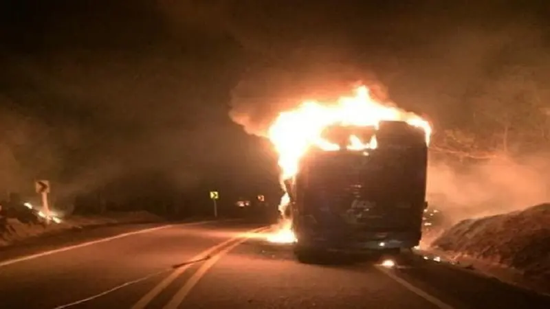 Bus de Coomotor fue incinerado en  Altamira, Huila