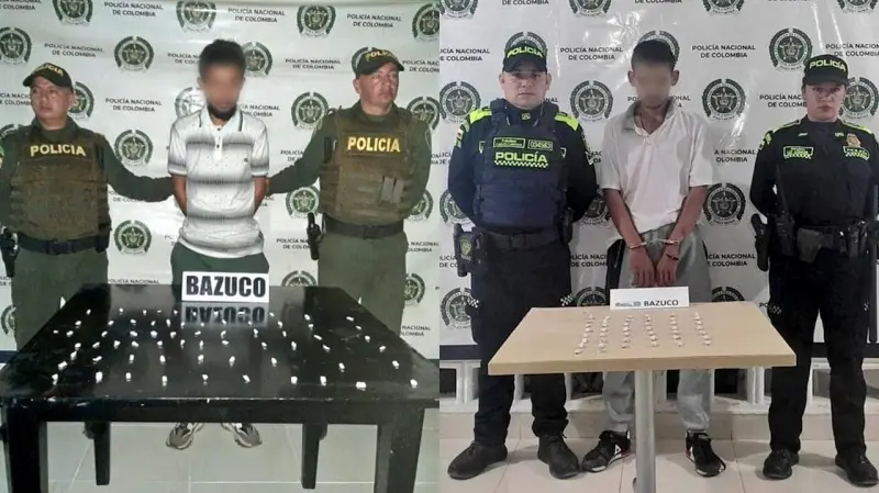 Capturados ‘Barbas’ y ‘Orejas’ con más de 110 dosis de bazuco