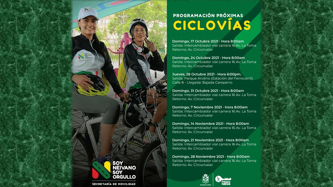 Inició la ciclovía en la capital opita la cual hace parte de la campaña SOY NEIVANO, SOY ORGULLO.
