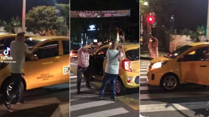 Taxista que fue atacado, terminó dañándole el carro a su agresor