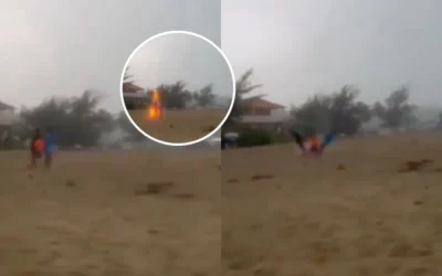 Tres niños fueron alcanzados por un rayo cuando jugaban en la playa