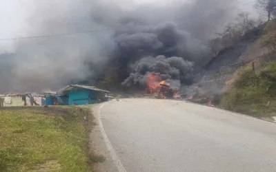 Carrotanque de gas explotó dejando un muerto y 14 heridos en Antioquia