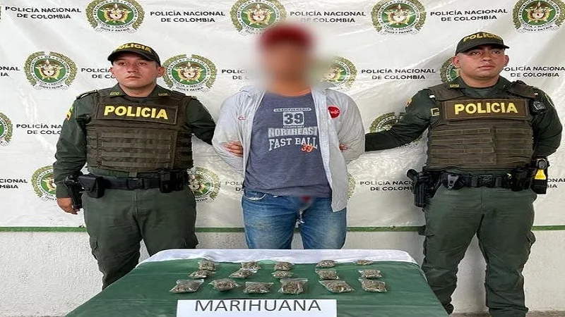 Detenido en Yaguará, Huila, con varias dosis de marihuana