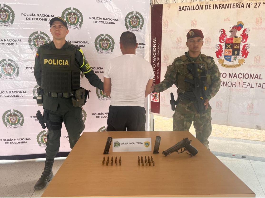 Captured with a firearm in Pitalito, Huila