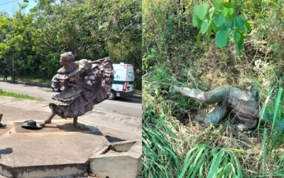 Delincuentes arrancaron escultura del Sanjuanero Huilense en el sur de Neiva