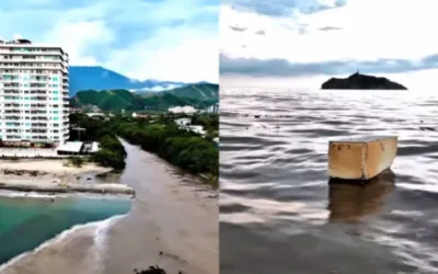 Video: lluvias arrastraron basura y hasta una nevera a la Bahía de Santa Marta
