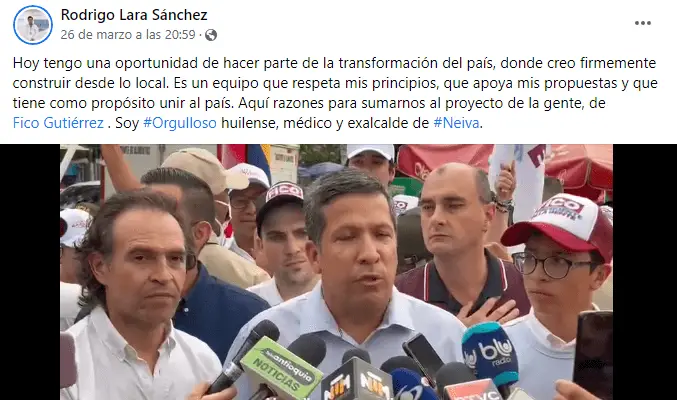 Rodrigo Lara Sánchez como fórmula vicepresidencial de ‘Fico’, un “golpe de opinión”