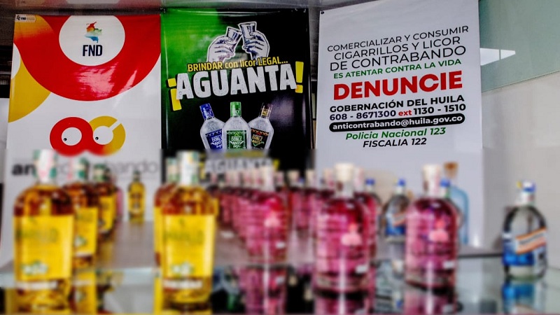 Decomisan licor de contrabando en Huila previo a la temporada de fiestas