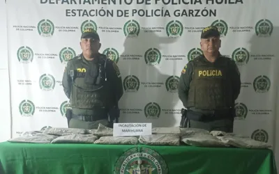 Delincuentes abandonaron 10 kilos de marihuana en la vía Garzón-Agrado