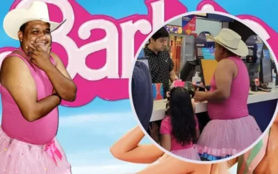 Padre conmueve al mundo al vestirse de ‘Barbie’ para acompañar a su hija al cine