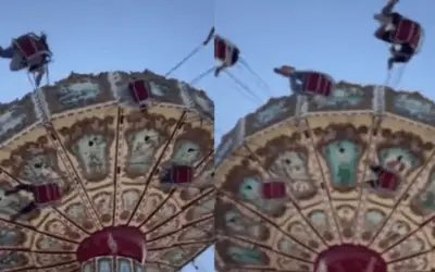 Video: Mujer cayó de una ‘silla voladora’ en parque de diversiones  